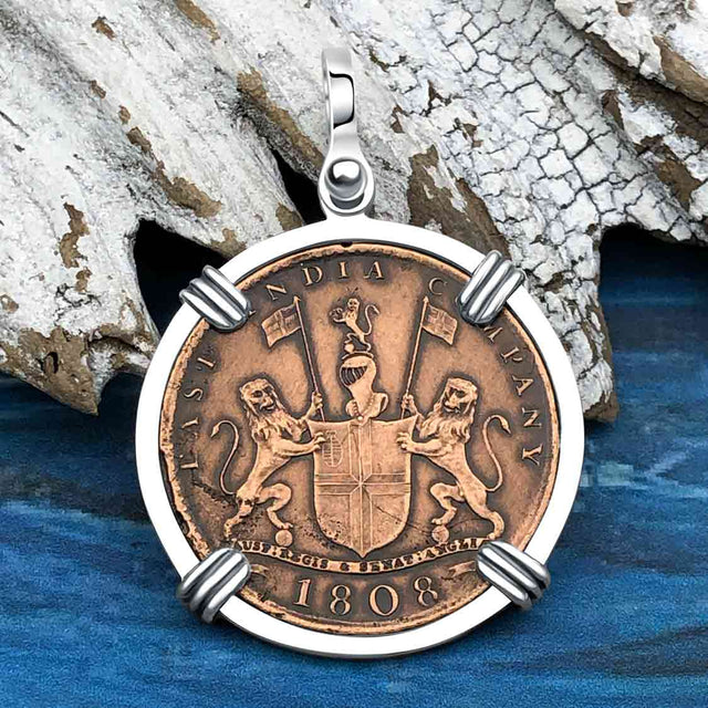 Admiral Gardner Shipwreck Ten Cash Coin Grade 1+ Sterling Silver Pendant