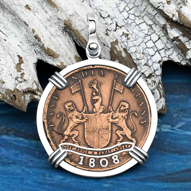 Admiral Gardner Shipwreck Ten Cash Coin Grade 1+ Sterling Silver Pendant