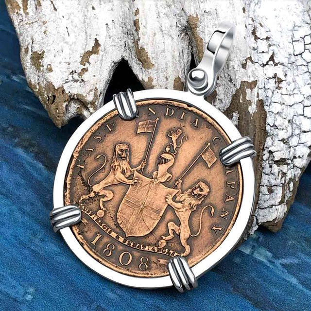 Admiral Gardner Shipwreck Ten Cash Coin Grade 1+ Sterling Silver Pendant
