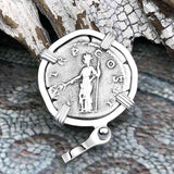 Roman Empire Silver Denarius Coin of Hadrian, the Builder 119 AD Sterling Silver Pendant