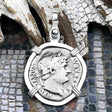 Roman Empire Silver Denarius Coin of Hadrian, the Builder 119 AD Sterling Silver Pendant