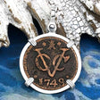 VOC - Dutch East India Company Shipwreck - I Struggle and Survive - 1749 1 Duit Sterling Silver Pendant