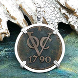 VOC - Dutch East India Company Shipwreck 1790 LARGE 2 Duit Sterling Silver Pendant
