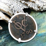 VOC - Dutch East India Company Shipwreck 1790 LARGE 2 Duit Sterling Silver Pendant