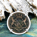 VOC - Dutch East India Company Shipwreck 1790 LARGE 2 Duit Sterling Silver Pendant