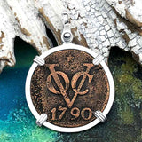 VOC - Dutch East India Company Shipwreck 1790 LARGE 2 Duit Sterling Silver Pendant