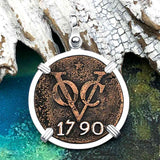 VOC - Dutch East India Company Shipwreck 1790 LARGE 2 Duit Sterling Silver Pendant