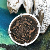 VOC - Dutch East India Company Shipwreck 1790 LARGE 2 Duit Sterling Silver Pendant