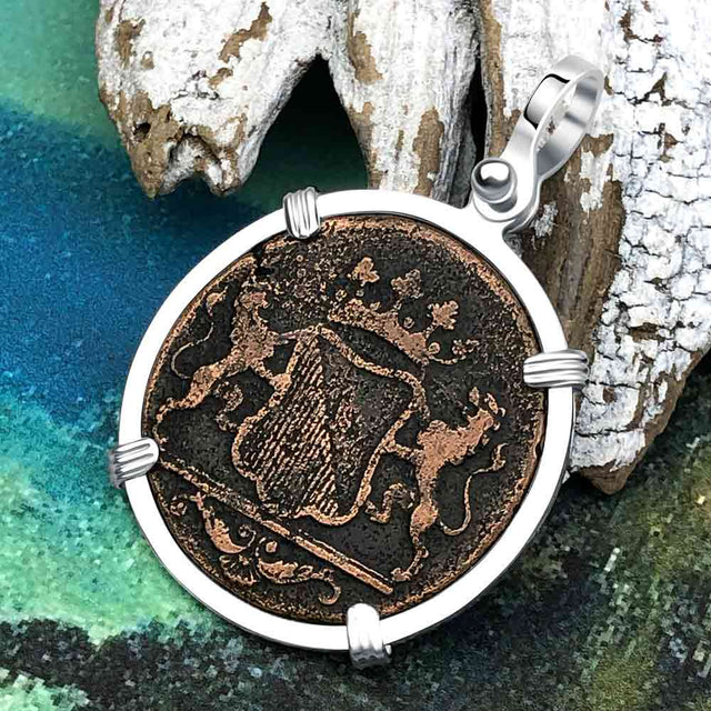VOC - Dutch East India Company Shipwreck 1790 LARGE 2 Duit Sterling Silver Pendant