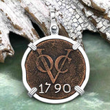 VOC - Dutch East India Company Shipwreck 1790 LARGE 2 Duit Sterling Silver Pendant