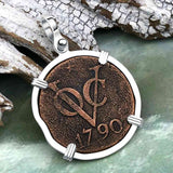 VOC - Dutch East India Company Shipwreck 1790 LARGE 2 Duit Sterling Silver Pendant