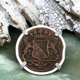 VOC - Dutch East India Company Shipwreck 1790 LARGE 2 Duit Sterling Silver Pendant