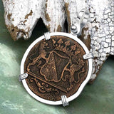 VOC - Dutch East India Company Shipwreck 1790 LARGE 2 Duit Sterling Silver Pendant