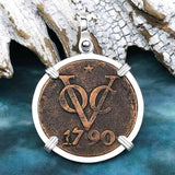 VOC - Dutch East India Company Shipwreck 1790 LARGE 2 Duit Sterling Silver Pendant