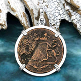 VOC - Dutch East India Company Shipwreck 1790 LARGE 2 Duit Sterling Silver Pendant