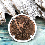 VOC - Dutch East India Company Shipwreck 1790 LARGE 2 Duit Sterling Silver Pendant