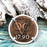 VOC - Dutch East India Company Shipwreck 1790 LARGE 2 Duit Sterling Silver Pendant