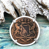 VOC - Dutch East India Company Shipwreck 1790 LARGE 2 Duit Sterling Silver Pendant