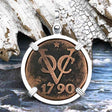 VOC - Dutch East India Company Shipwreck 1790 LARGE 2 Duit Sterling Silver Pendant