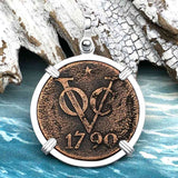 VOC - Dutch East India Company Shipwreck 1790 LARGE 2 Duit Sterling Silver Pendant
