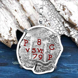 1679 Consolacion Shipwreck Pirate Era 8 Reale Cob Piece of 8 Sterling Silver Pendant