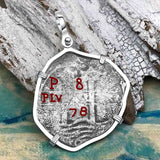 1678 Consolacion Shipwreck Pirate Era 8 Reale Cob Piece of 8 Sterling Silver Pendant