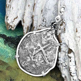 1679 Consolacion Shipwreck Skull and Cross Bones 8 Reale Cob Piece of 8 Sterling Silver Pendant