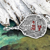 1679 Consolacion Shipwreck Skull and Cross Bones 8 Reale Cob Piece of 8 Sterling Silver Pendant
