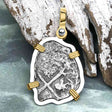 1675 Consolacion Shipwreck Pirate Era Spanish 1 Reale Piece of Eight 14K Gold & Sterling Silver Pendant