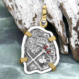 1675 Consolacion Shipwreck Pirate Era Spanish 1 Reale Piece of Eight 14K Gold & Sterling Silver Pendant