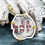 1674 Consolacion Shipwreck Pirate Era Spanish 1 Reale Piece of Eight 14K Gold & Sterling Silver Pendant