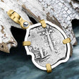 1674 Consolacion Shipwreck Pirate Era Spanish 1 Reale Piece of Eight 14K Gold & Sterling Silver Pendant