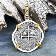 1674 Consolacion Shipwreck Pirate Era Spanish 1 Reale Piece of Eight 14K Gold & Sterling Silver Pendant