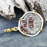 1674 Consolacion Shipwreck Pirate Era Spanish 1 Reale Piece of Eight 14K Gold & Sterling Silver Pendant