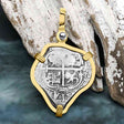 Heart Shaped RARE 1664/1674 Consolacion Shipwreck Pirate Era Spanish 1 Reale Piece of Eight 14K Gold Pendant