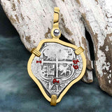Heart Shaped RARE 1664/1674 Consolacion Shipwreck Pirate Era Spanish 1 Reale Piece of Eight 14K Gold Pendant