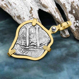Heart Shaped RARE 1664/1674 Consolacion Shipwreck Pirate Era Spanish 1 Reale Piece of Eight 14K Gold Pendant