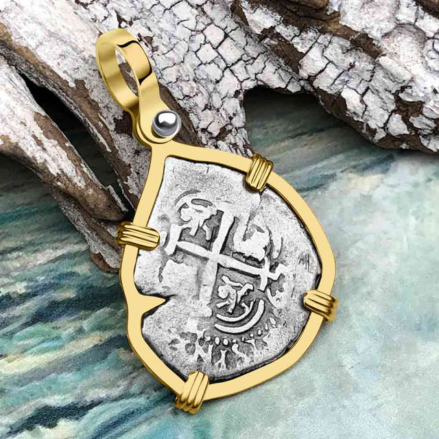 1665 Consolacion Shipwreck Pirate Era Spanish 1 Reale Piece of Eight 14K Gold Pendant