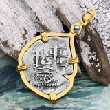 1665 Consolacion Shipwreck Pirate Era Spanish 1 Reale Piece of Eight 14K Gold Pendant