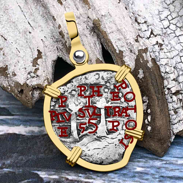 1655 Consolacion Shipwreck Pirate Era Spanish 1 Reale Piece of Eight 14K Gold Pendant