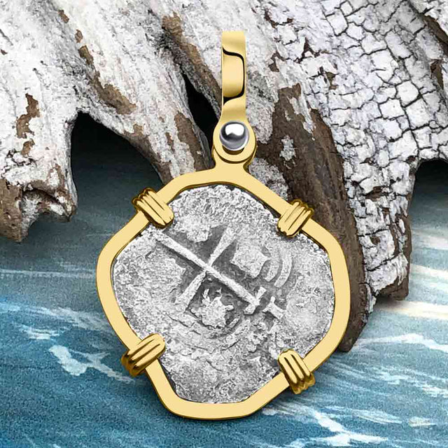 1662 Consolacion Shipwreck Pirate Era Spanish 1 Reale Piece of Eight 14K Gold Pendant