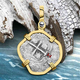 1662 Consolacion Shipwreck Pirate Era Spanish 1 Reale Piece of Eight 14K Gold Pendant
