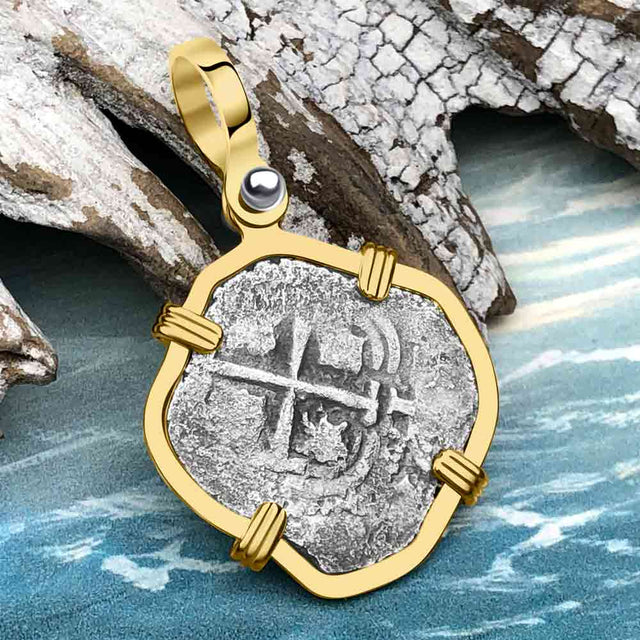 1662 Consolacion Shipwreck Pirate Era Spanish 1 Reale Piece of Eight 14K Gold Pendant
