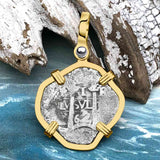 1662 Consolacion Shipwreck Pirate Era Spanish 1 Reale Piece of Eight 14K Gold Pendant