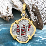 1662 Consolacion Shipwreck Pirate Era Spanish 1 Reale Piece of Eight 14K Gold Pendant