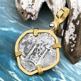 1662 Consolacion Shipwreck Pirate Era Spanish 1 Reale Piece of Eight 14K Gold Pendant
