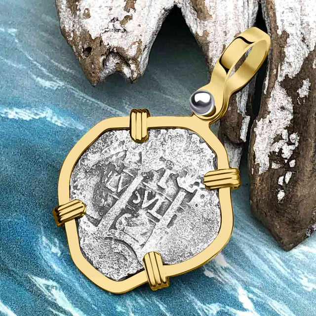 1662 Consolacion Shipwreck Pirate Era Spanish 1 Reale Piece of Eight 14K Gold Pendant