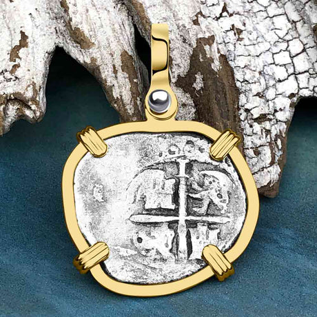 1657 Consolacion Shipwreck Pirate Era Spanish 1 Reale Piece of Eight 14K Gold Pendant