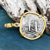 1657 Consolacion Shipwreck Pirate Era Spanish 1 Reale Piece of Eight 14K Gold Pendant