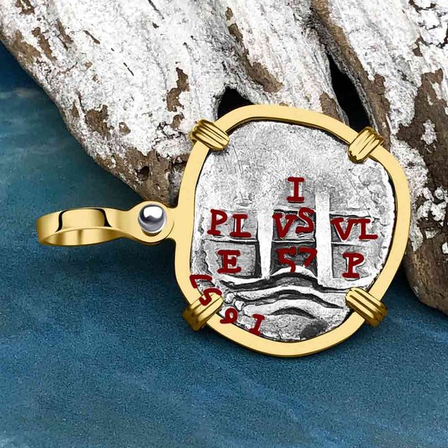 1657 Consolacion Shipwreck Pirate Era Spanish 1 Reale Piece of Eight 14K Gold Pendant